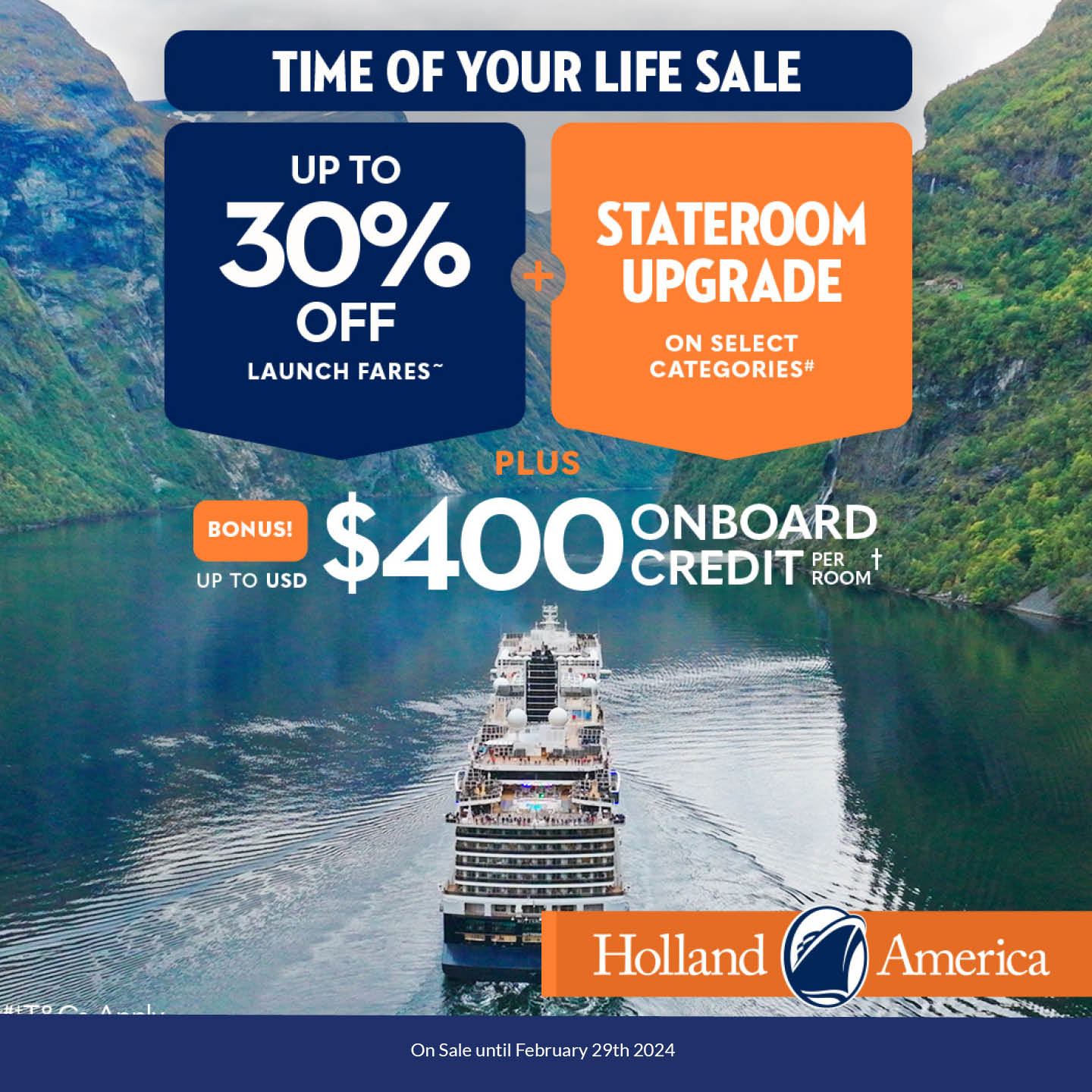 Holland America Cruise Deals departing from Sydney onboard MS Noordam